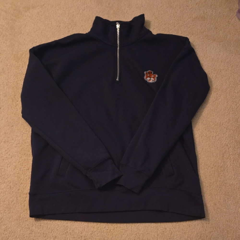 Auburn University MV Sport Womens Navy Zip-Up Sweater Xl With Pockets